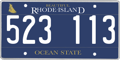 RI license plate 523113
