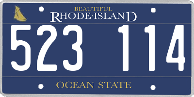 RI license plate 523114