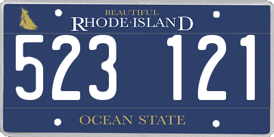 RI license plate 523121