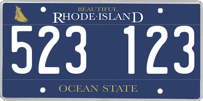 RI license plate 523123
