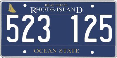 RI license plate 523125