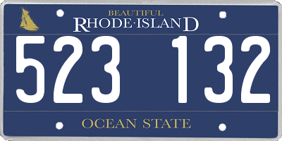RI license plate 523132
