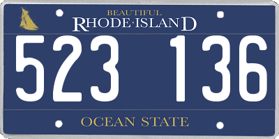RI license plate 523136
