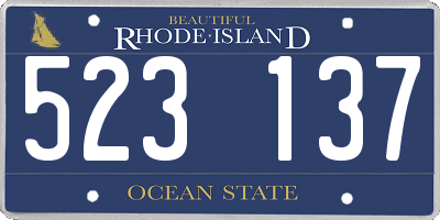 RI license plate 523137