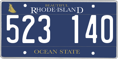RI license plate 523140