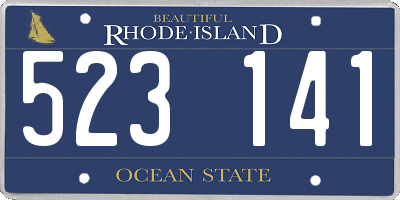 RI license plate 523141