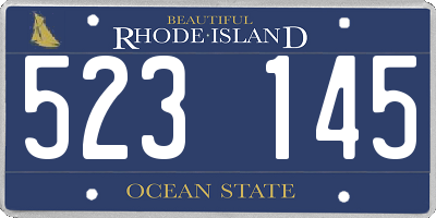 RI license plate 523145