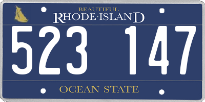 RI license plate 523147