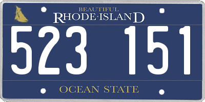 RI license plate 523151