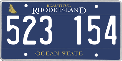 RI license plate 523154