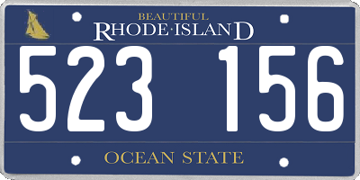 RI license plate 523156