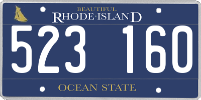 RI license plate 523160