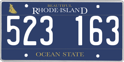 RI license plate 523163