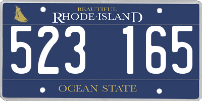 RI license plate 523165