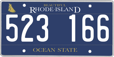 RI license plate 523166