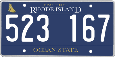 RI license plate 523167