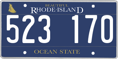 RI license plate 523170
