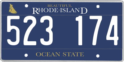 RI license plate 523174