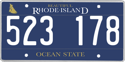 RI license plate 523178