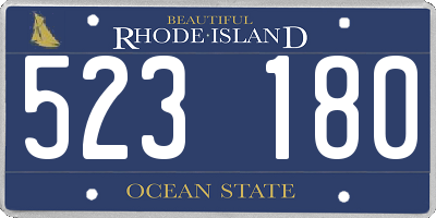 RI license plate 523180