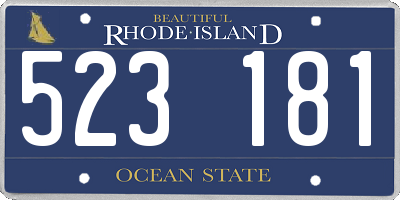 RI license plate 523181