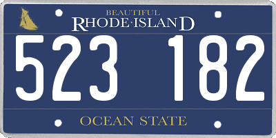 RI license plate 523182