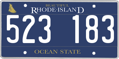 RI license plate 523183