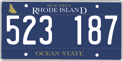 RI license plate 523187