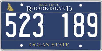 RI license plate 523189