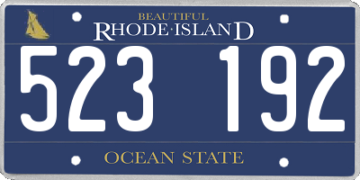 RI license plate 523192