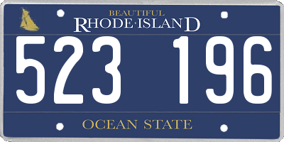 RI license plate 523196