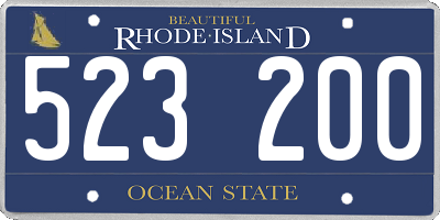 RI license plate 523200