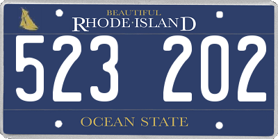 RI license plate 523202
