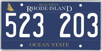 RI license plate 523203