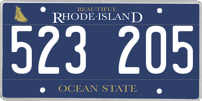 RI license plate 523205