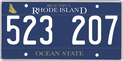 RI license plate 523207
