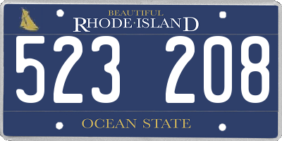 RI license plate 523208