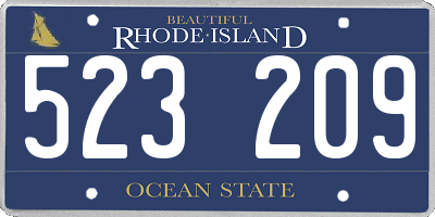 RI license plate 523209