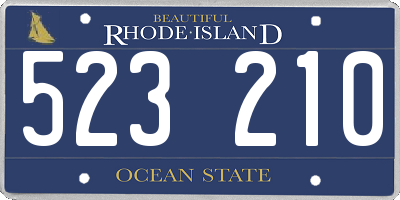 RI license plate 523210