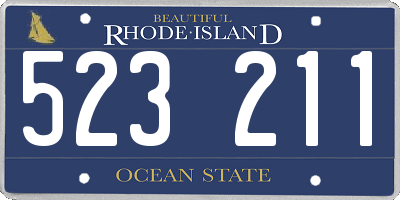 RI license plate 523211