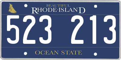 RI license plate 523213