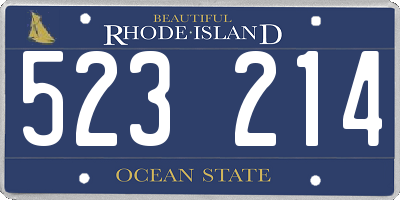 RI license plate 523214