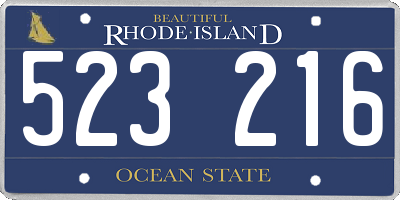 RI license plate 523216