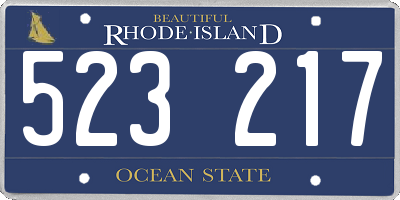 RI license plate 523217
