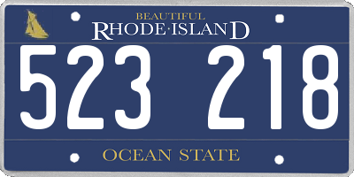 RI license plate 523218