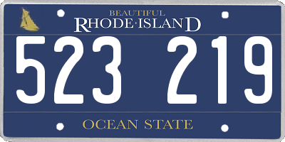 RI license plate 523219