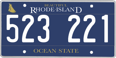 RI license plate 523221