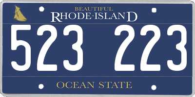 RI license plate 523223