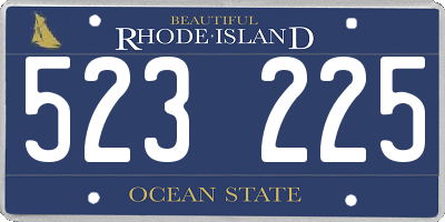 RI license plate 523225