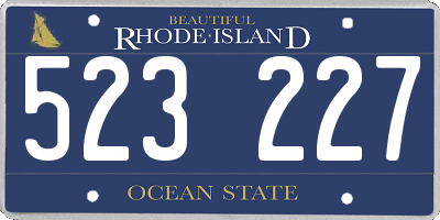 RI license plate 523227